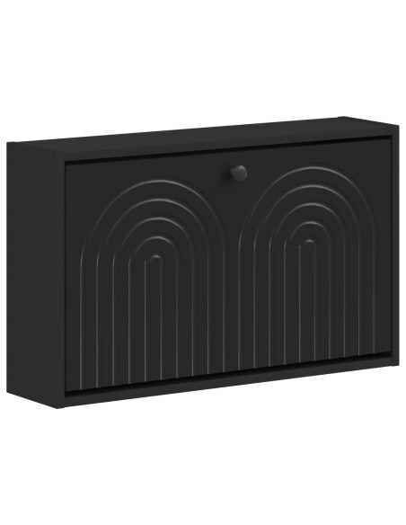 Mobiletto per Scarpe da Muro ALKMAAR 71 x 17 x 43 cm Nero