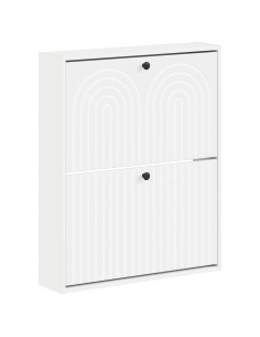 Mobiletto per Scarpe da Muro ALKMAAR 71 x 17 x 86 cm Bianco