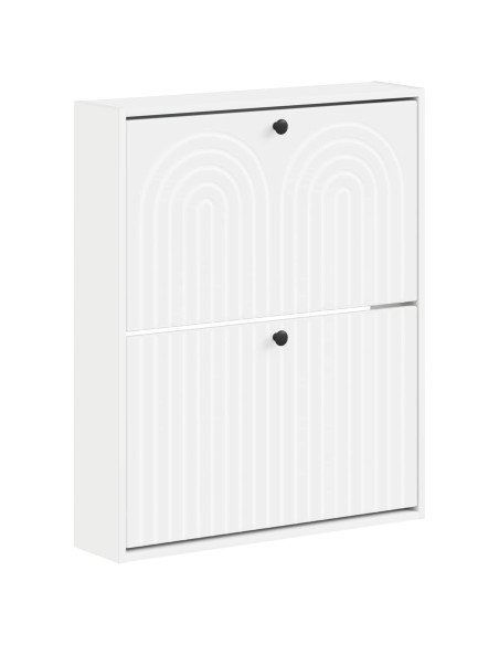 Mobiletto per Scarpe da Muro ALKMAAR 71 x 17 x 86 cm Bianco