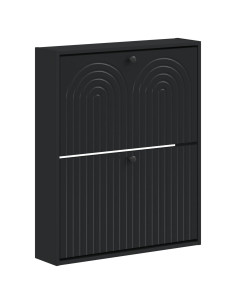 Mobiletto per Scarpe da Muro ALKMAAR 71 x 17 x 86 cm Nero