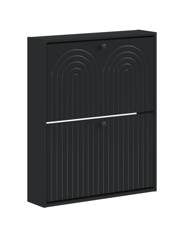 Mobiletto per Scarpe da Muro ALKMAAR 71 x 17 x 86 cm Nero