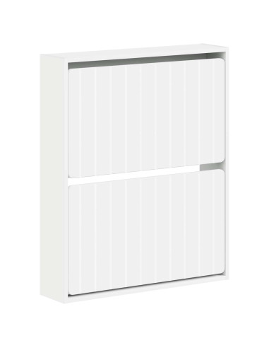 Mobiletto per Scarpe da Muro ZWOLLE 71 x 17 x 86 cm Bianco