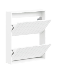 Mobiletto per Scarpe da Muro ZWOLLE 71 x 17 x 86 cm Bianco 2