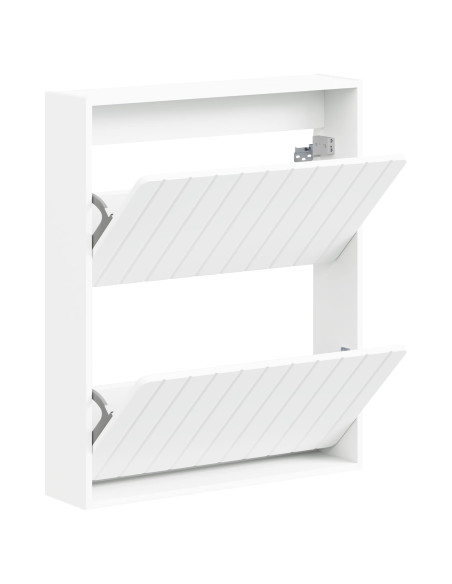 Mobiletto per Scarpe da Muro ZWOLLE 71 x 17 x 86 cm Bianco