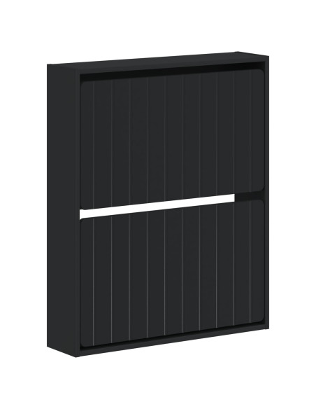 Mobiletto per Scarpe da Muro ZWOLLE 71 x 17 x 86 cm Nero