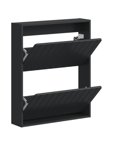 Mobiletto per Scarpe da Muro ZWOLLE 71 x 17 x 86 cm Nero