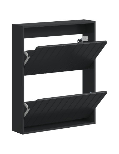 Mobiletto per Scarpe da Muro ZWOLLE 71 x 17 x 86 cm Nero