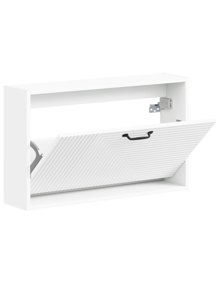 Mobiletto per Scarpe da Muro HAARLEM 71 x 17 x 43 cm Bianco