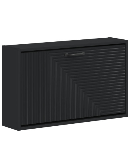 Mobiletto per Scarpe da Muro HAARLEM 71 x 17 x 43 cm Nero