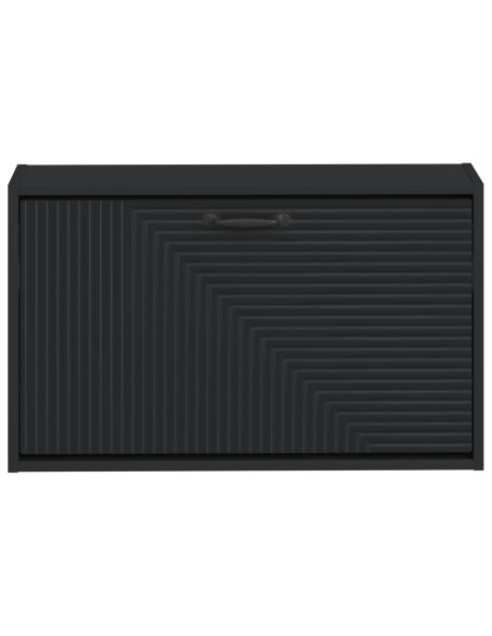 Mobiletto per Scarpe da Muro HAARLEM 71 x 17 x 43 cm Nero