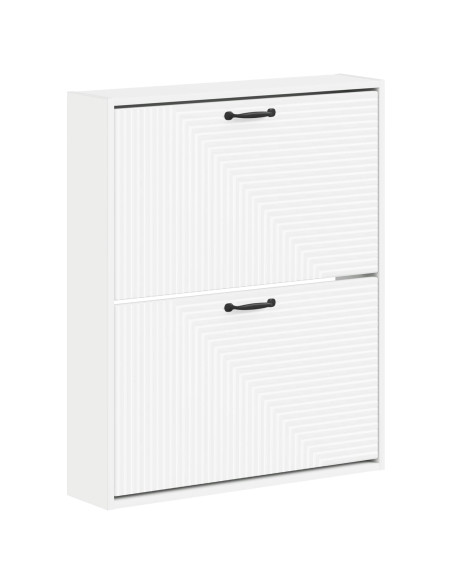 Mobiletto per Scarpe da Muro HAARLEM 71 x 17 x 86 cm Bianco