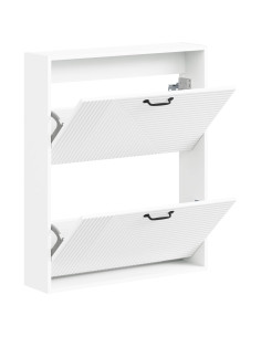 Mobiletto per Scarpe da Muro HAARLEM 71 x 17 x 86 cm Bianco 2
