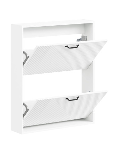 Mobiletto per Scarpe da Muro HAARLEM 71 x 17 x 86 cm Bianco
