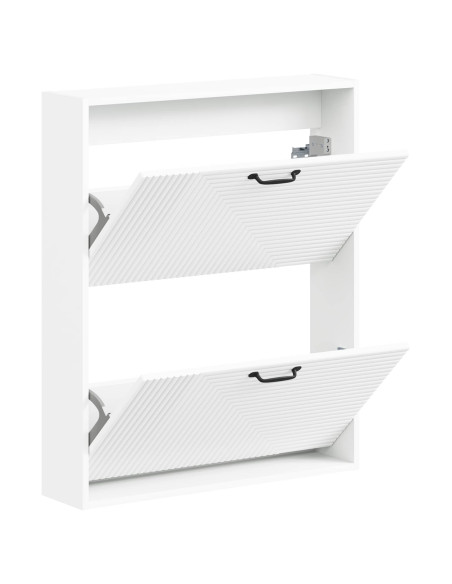 Mobiletto per Scarpe da Muro HAARLEM 71 x 17 x 86 cm Bianco