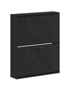 Mobiletto per Scarpe da Muro HAARLEM 71 x 17 x 86 cm Nero