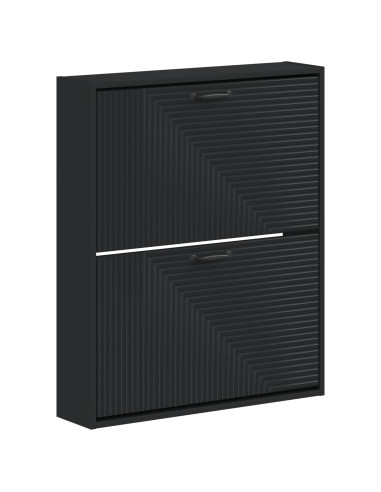 Mobiletto per Scarpe da Muro HAARLEM 71 x 17 x 86 cm Nero