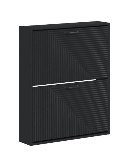 Mobiletto per Scarpe da Muro HAARLEM 71 x 17 x 86 cm Nero