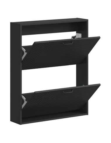 Mobiletto per Scarpe da Muro HAARLEM 71 x 17 x 86 cm Nero