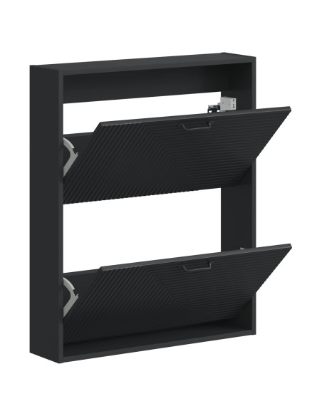 Mobiletto per Scarpe da Muro HAARLEM 71 x 17 x 86 cm Nero