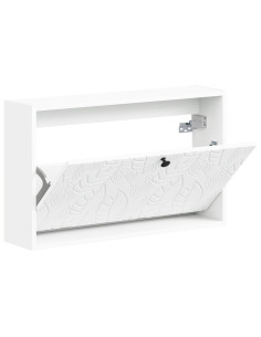 Mobiletto per Scarpe da Muro DELFT 71 x 17 x 43 cm Bianco 2
