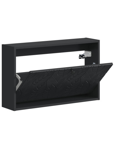 Mobiletto per Scarpe da Muro DELFT 71 x 17 x 43 cm Nero