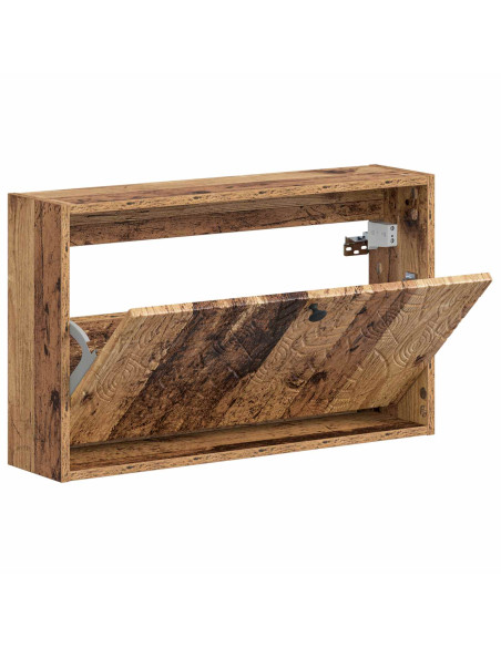 Mobiletto per Scarpe da Muro DELFT 71 x 17 x 43 cm Legno antico
