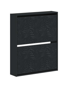 Mobiletto per Scarpe da Muro DELFT 71 x 17 x 86 cm Nero