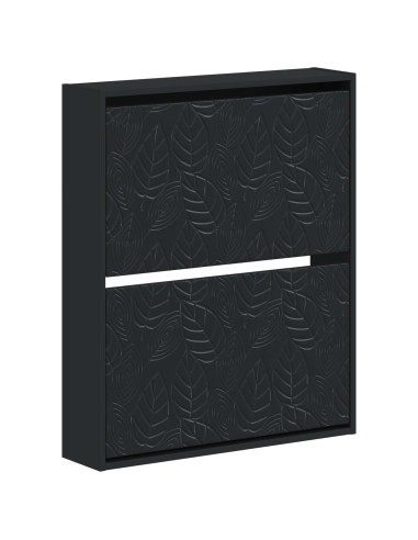 Mobiletto per Scarpe da Muro DELFT 71 x 17 x 86 cm Nero