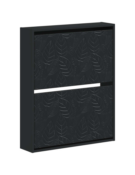 Mobiletto per Scarpe da Muro DELFT 71 x 17 x 86 cm Nero