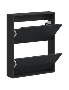 Mobiletto per Scarpe da Muro DELFT 71 x 17 x 86 cm Nero 2