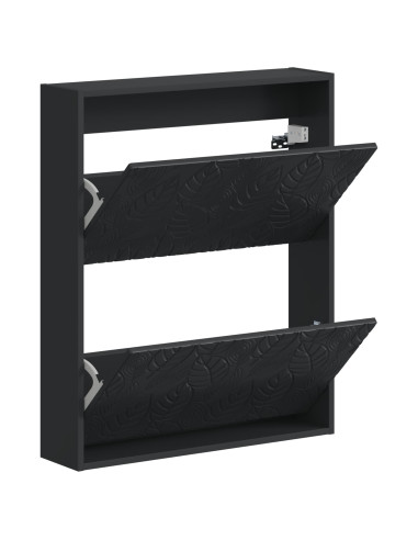 Mobiletto per Scarpe da Muro DELFT 71 x 17 x 86 cm Nero