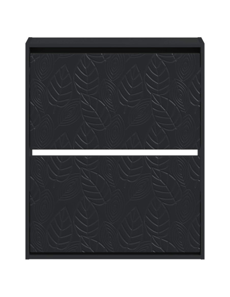 Mobiletto per Scarpe da Muro DELFT 71 x 17 x 86 cm Nero
