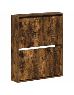 Mobiletto per Scarpe da Muro DELFT 71 x 17 x 86 cm Rovere Fumo