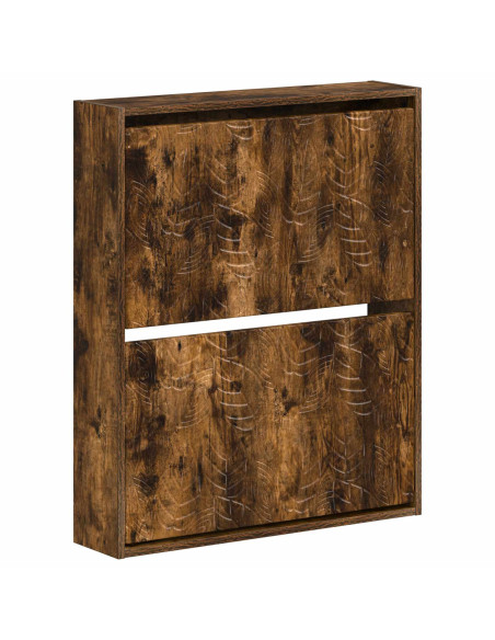Mobiletto per Scarpe da Muro DELFT 71 x 17 x 86 cm Rovere Fumo