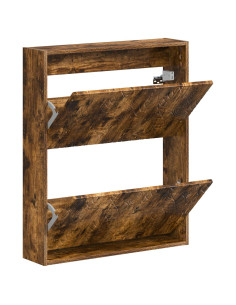 Mobiletto per Scarpe da Muro DELFT 71 x 17 x 86 cm Rovere Fumo 2