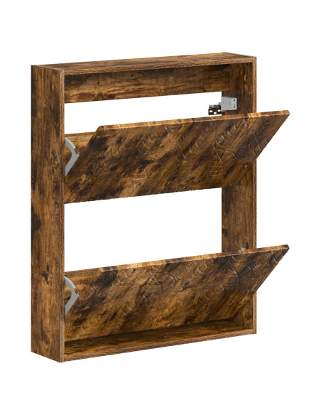 Mobiletto per Scarpe da Muro DELFT 71 x 17 x 86 cm Rovere Fumo