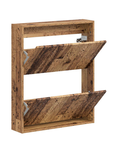 Mobiletto per Scarpe da Muro DELFT 71 x 17 x 86 cm Legno antico
