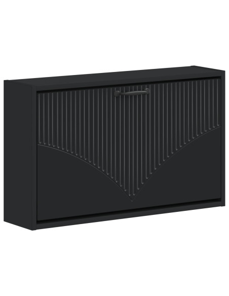 Mobiletto per Scarpe da Muro HOORN 71 x 17 x 43 cm Nero