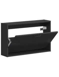 Mobiletto per Scarpe da Muro HOORN 71 x 17 x 43 cm Nero 2
