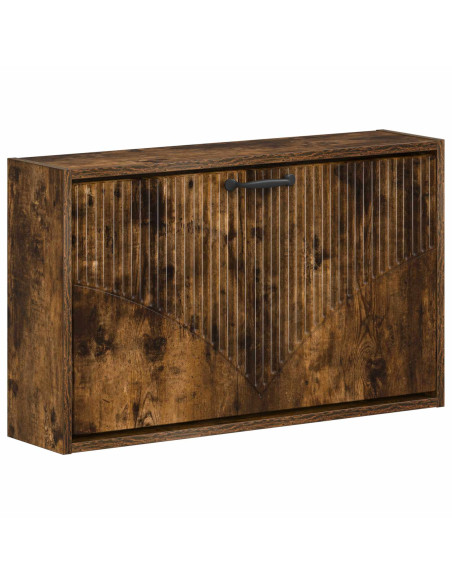 Mobiletto per Scarpe da Muro HOORN 71 x 17 x 43 cm Rovere Fumo