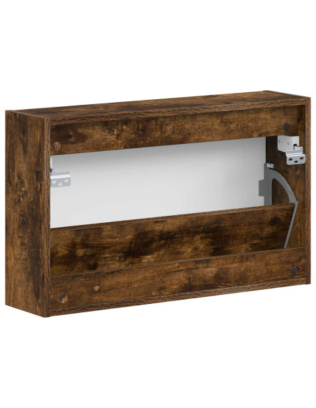 Mobiletto per Scarpe da Muro HOORN 71 x 17 x 43 cm Rovere Fumo