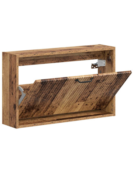 Mobiletto per Scarpe da Muro HOORN 71 x 17 x 43 cm Legno antico