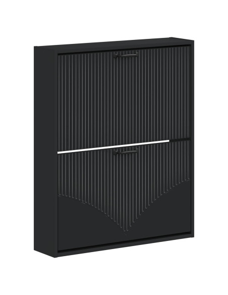 Mobiletto per Scarpe da Muro HOORN 71 x 17 x 86 cm Nero