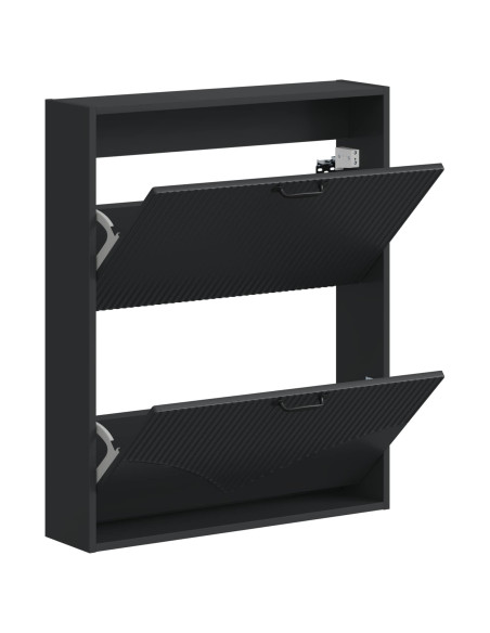 Mobiletto per Scarpe da Muro HOORN 71 x 17 x 86 cm Nero