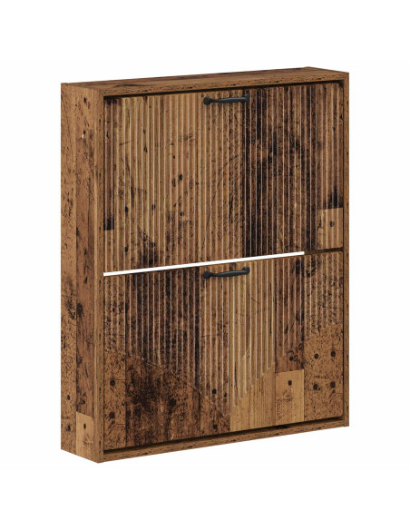 Mobiletto per Scarpe da Muro HOORN 71 x 17 x 86 cm Legno antico