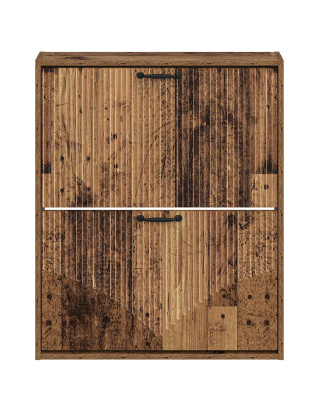 Mobiletto per Scarpe da Muro HOORN 71 x 17 x 86 cm Legno antico