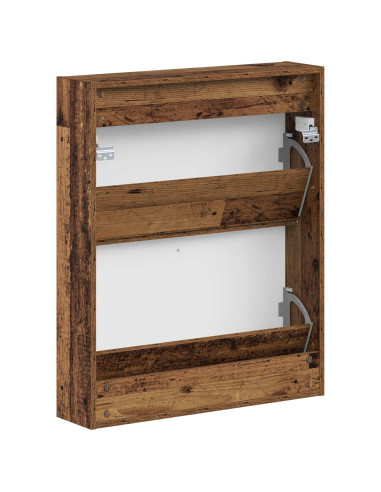 Mobiletto per Scarpe da Muro HOORN 71 x 17 x 86 cm Legno antico