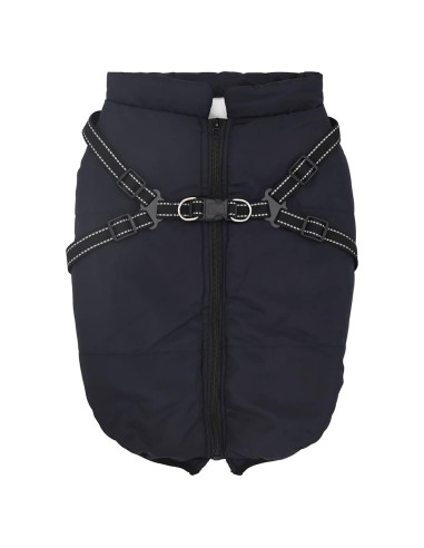 Cappotto Cani Imbracatura Impermeabile Riflettente Blu Navy L68