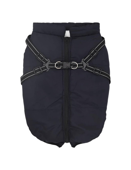 Cappotto Cani Imbracatura Impermeabile Riflettente Blu Navy L68