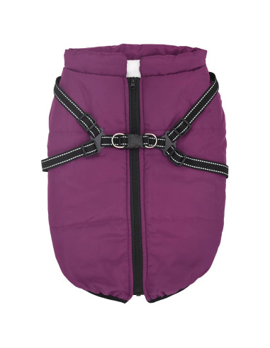 Cappotto Cani Imbracatura Impermeabile Riflettente Viola L68